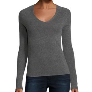Grey Cashmere V-Neck Sweater NWOT [Neiman Marcus]